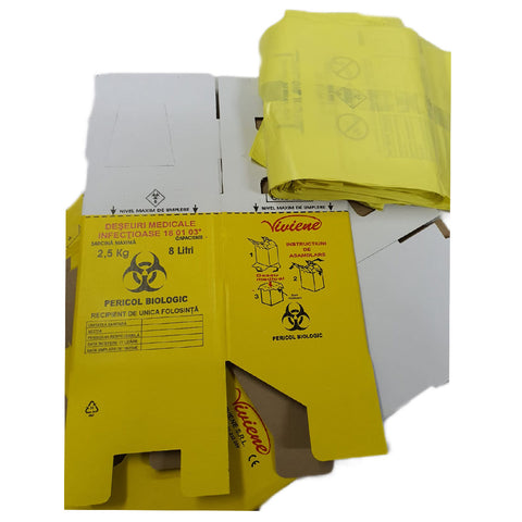 Cutii Carton cu Sac Deseuri Infectioase Dure - VIVIENE