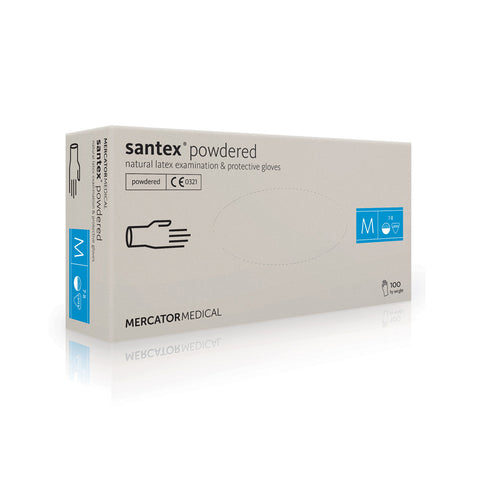 Manusi Examinare Latex Pudrate Santex 100 bucăţi - VIVIENE